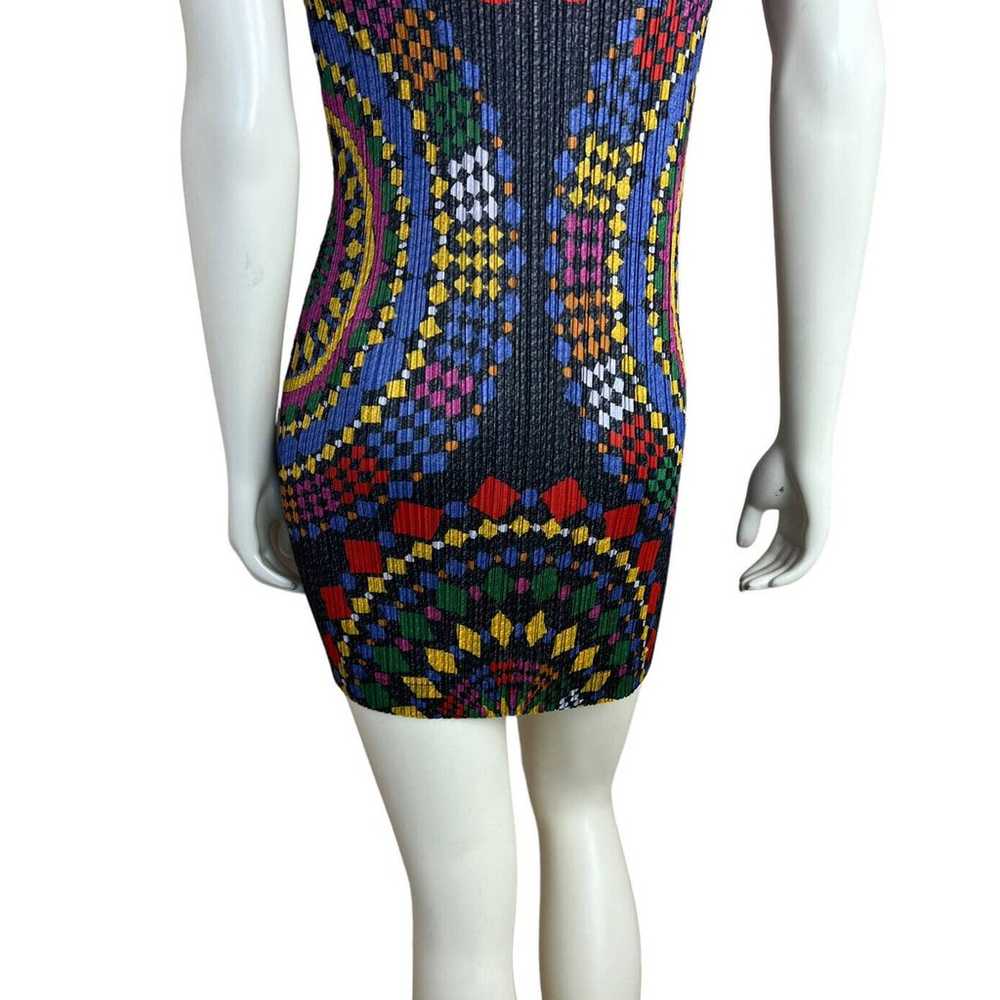 Rare PLEATS PLEASE Issey Miyake Dress 3 Colorful … - image 8