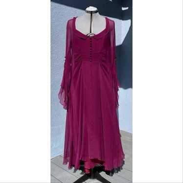 Vintage Karl Lagerfeld Silk Chiffon Gown Maxi Dre… - image 1