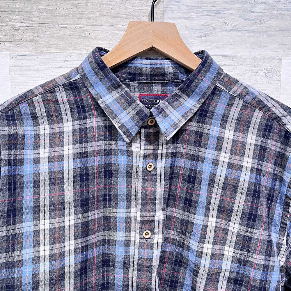 UNTUCKit UNTUCKit Flannel Long Sleeve Shirt Gray … - image 2