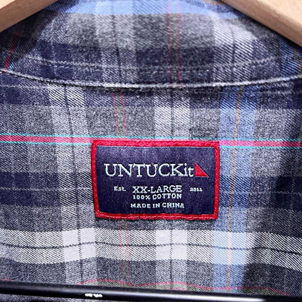 UNTUCKit UNTUCKit Flannel Long Sleeve Shirt Gray … - image 5