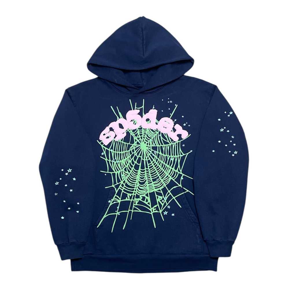 Spider Worldwide OG Web Hooded Sweatshirt Navy - image 1