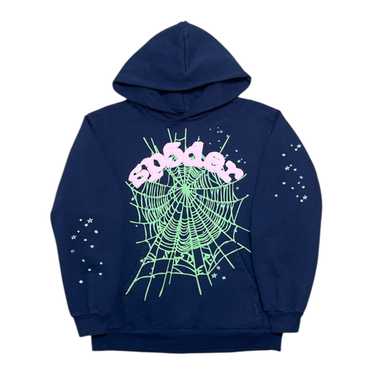 Spider Worldwide OG Web Hooded Sweatshirt Navy - image 1