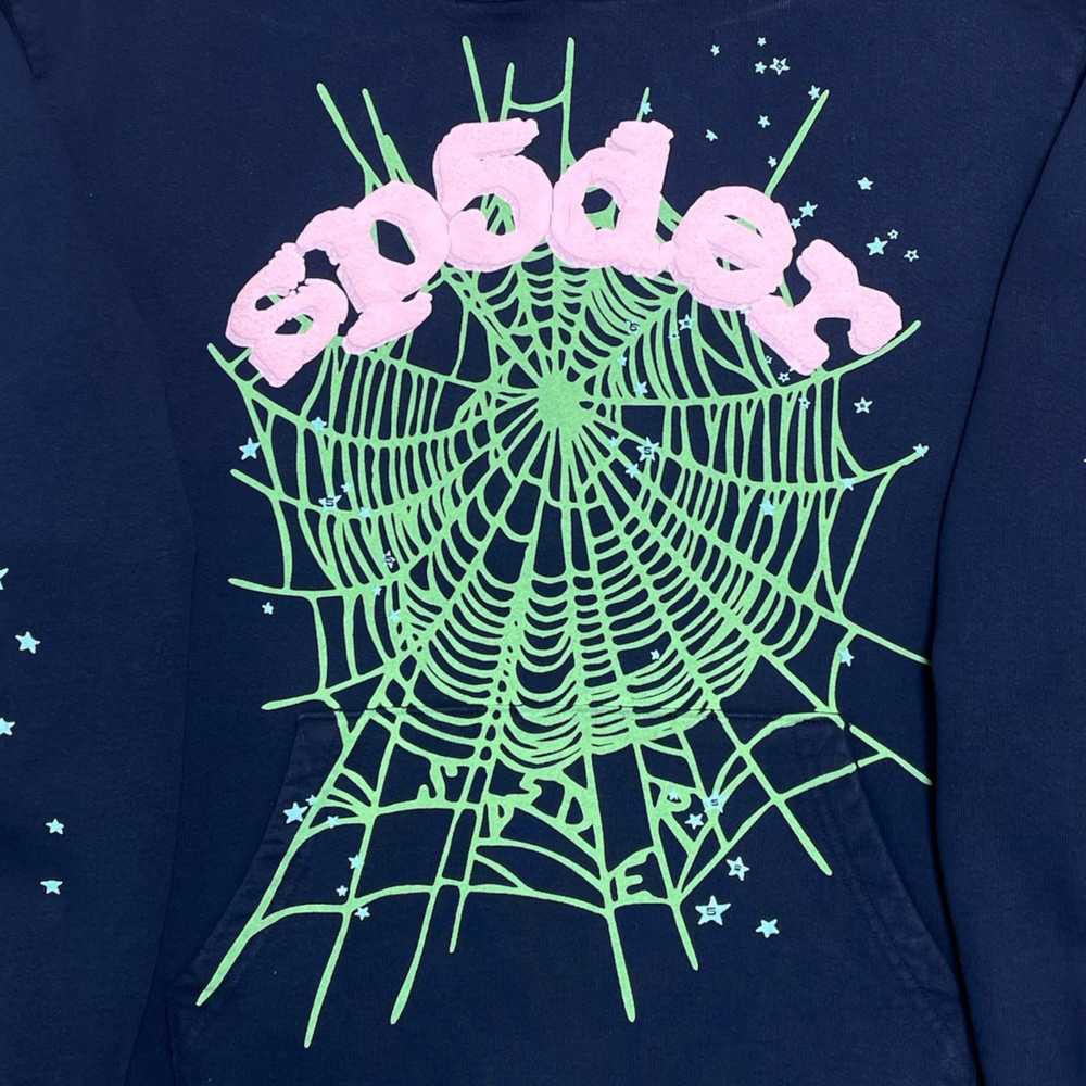 Spider Worldwide OG Web Hooded Sweatshirt Navy - image 3