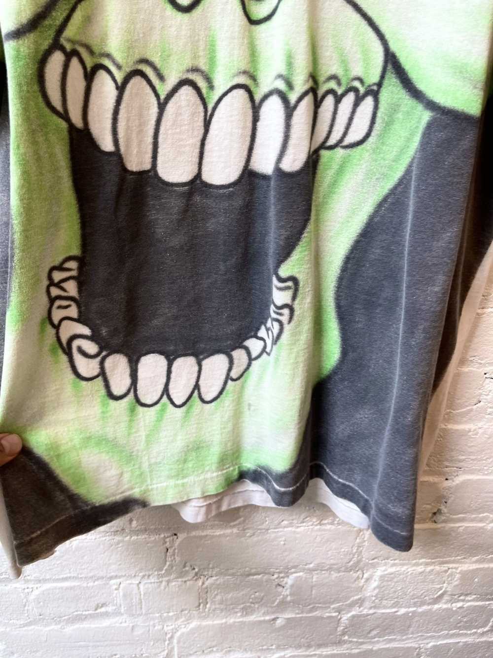 Vintage Vintage 90s HUGE SKULL MONSTER Neon Lime … - image 6