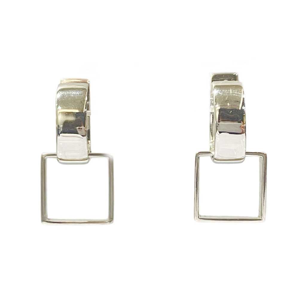 Gucci Gucci Silver 925 Square Hoop Earrings for W… - image 1