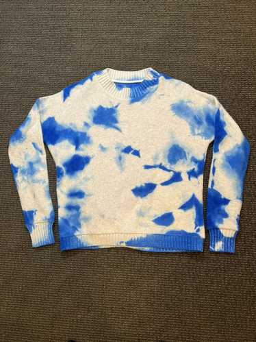 The Elder Statesman Blue/Ivory Cashmere Sweater