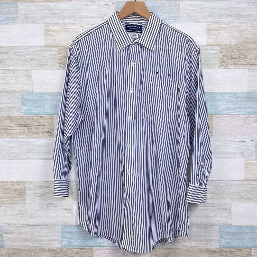 Other American Airlines Lands End Shirt Blue Whit… - image 1