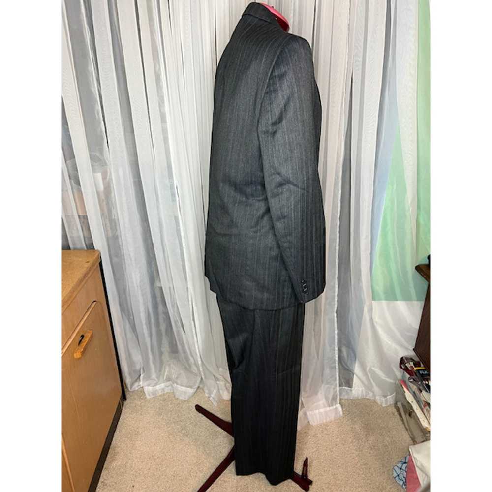 suit pinstripe charcoal - image 6