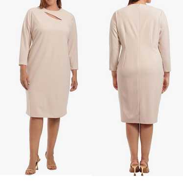 Maggy London Cream Contemporary Long Sleeve Cutou… - image 1