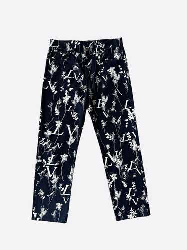 Louis Vuitton Blue & White Leaf Jeans