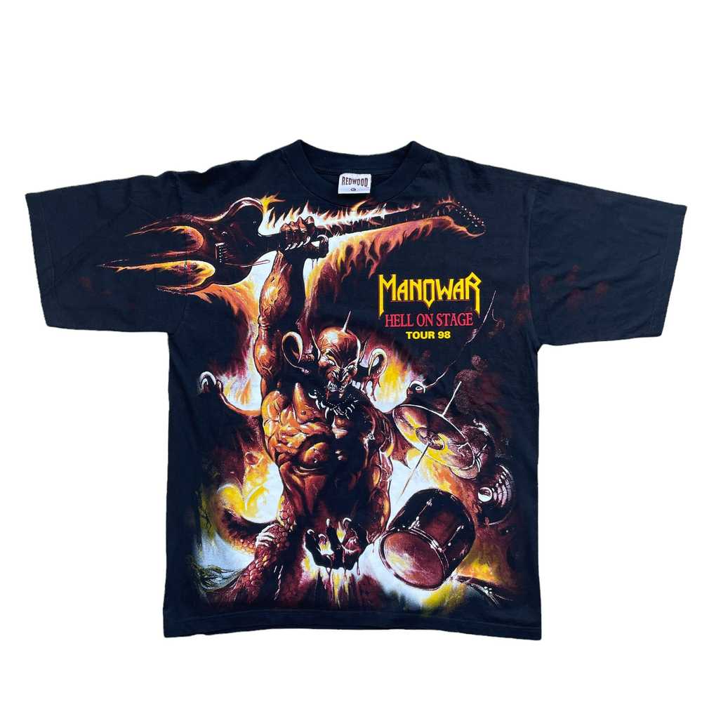 Vintage Vintage 1998 Manowar All Over Print T-shi… - image 1