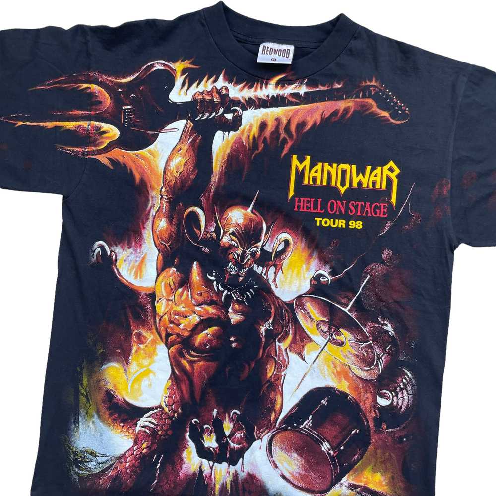 Vintage Vintage 1998 Manowar All Over Print T-shi… - image 3