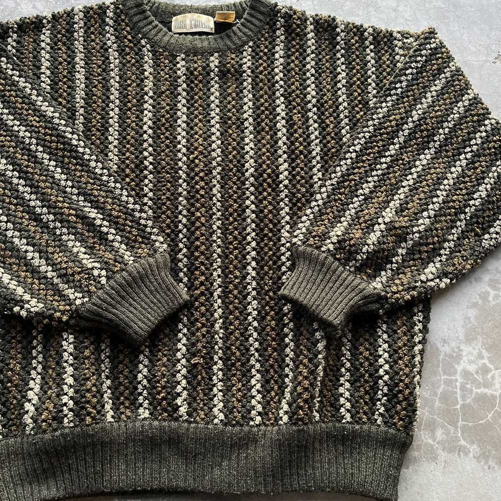 Vintage Vintage 90’s 3D Knit heavy sweater XL - image 3