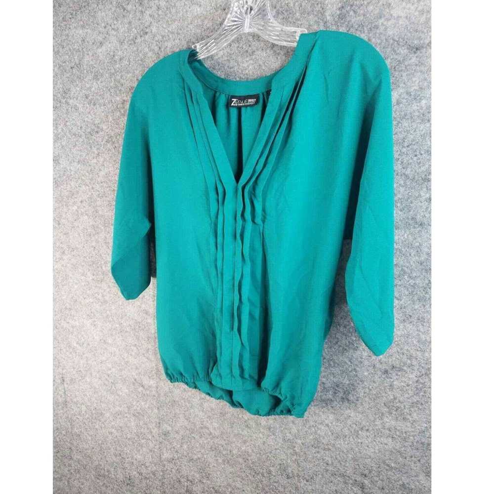 Avenue 7th Avenue V-Neck Pleated Blouse Top Women… - image 2