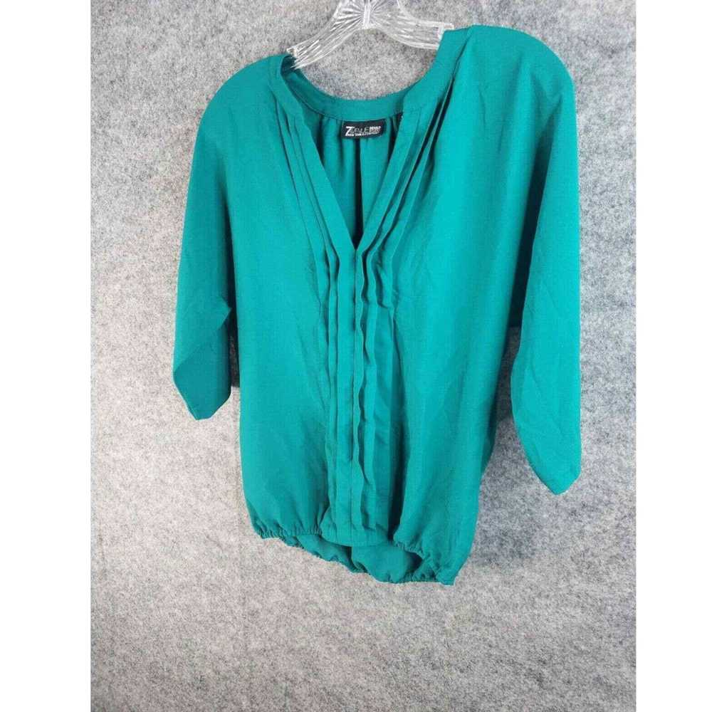 Avenue 7th Avenue V-Neck Pleated Blouse Top Women… - image 3