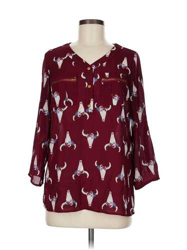 Wishful Park Women Red 3/4 Sleeve Blouse M