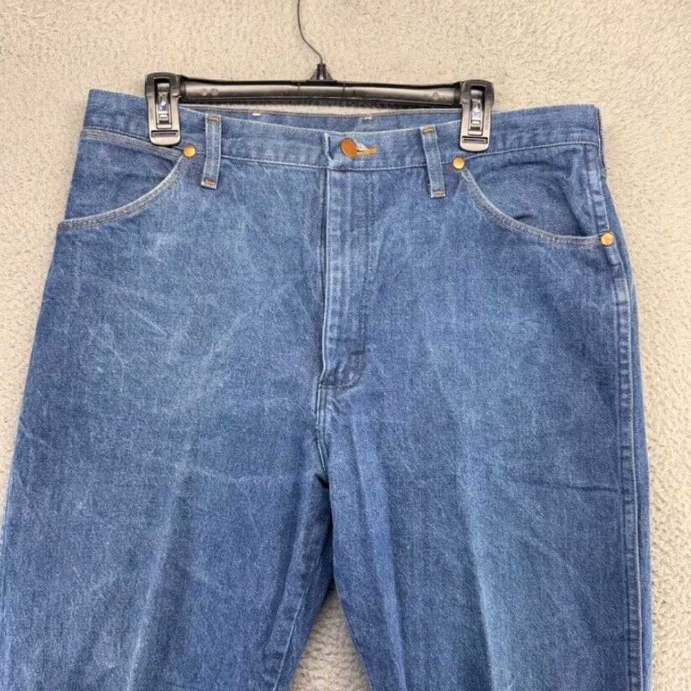 Wrangler Authentic Blue Denim Western Straight Le… - image 3