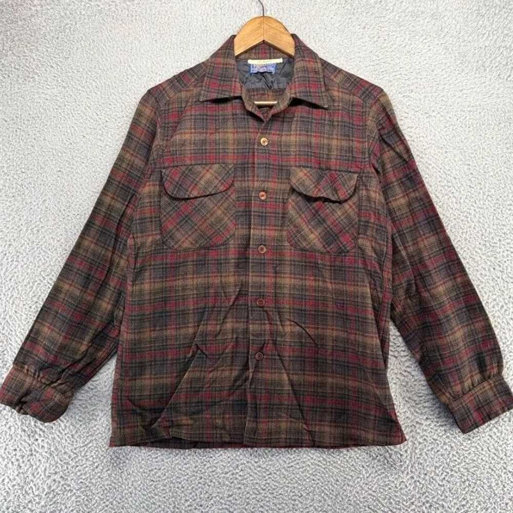 Pendleton Authentic Brown Red Tartan Plaid Mens S… - image 1