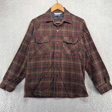 Pendleton Authentic Brown Red Tartan Plaid Mens S… - image 1