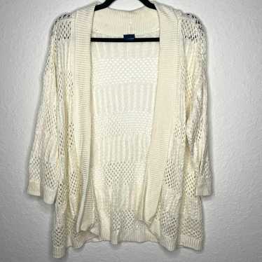 Basic Editions Basic Editions Cream Knit Cardigan - image 1