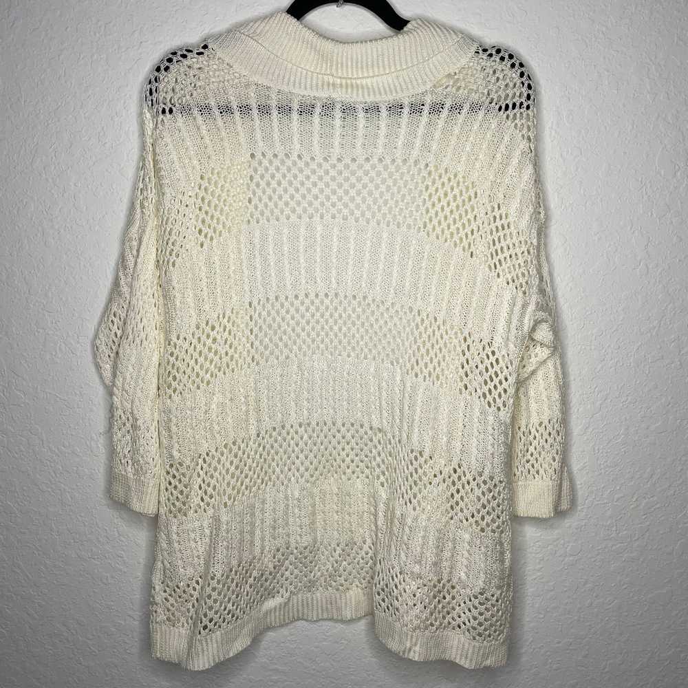 Basic Editions Basic Editions Cream Knit Cardigan - image 3