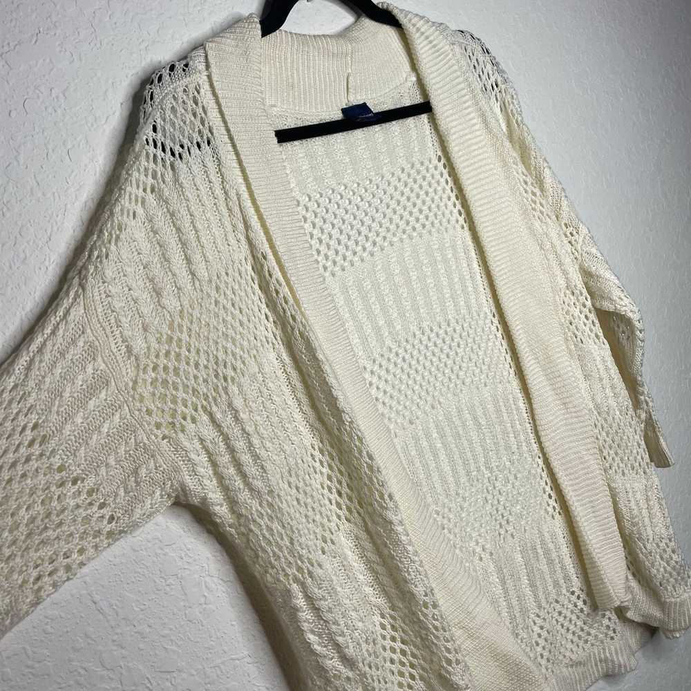 Basic Editions Basic Editions Cream Knit Cardigan - image 4