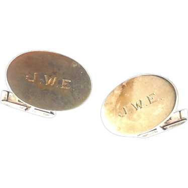 Sterling Silver Monogrammed JWE Cufflinks Vintage 