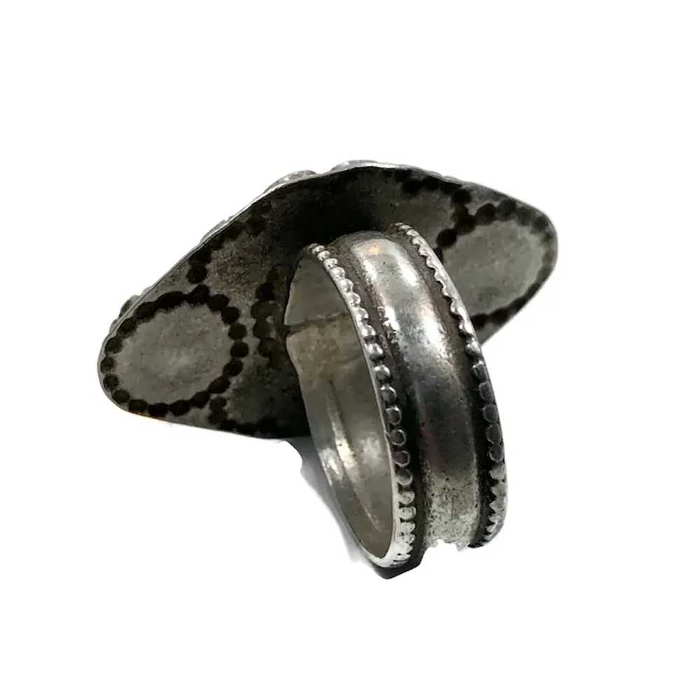 Afghan Ring, Old Silver Ring, Vintage Ring, Size … - image 3