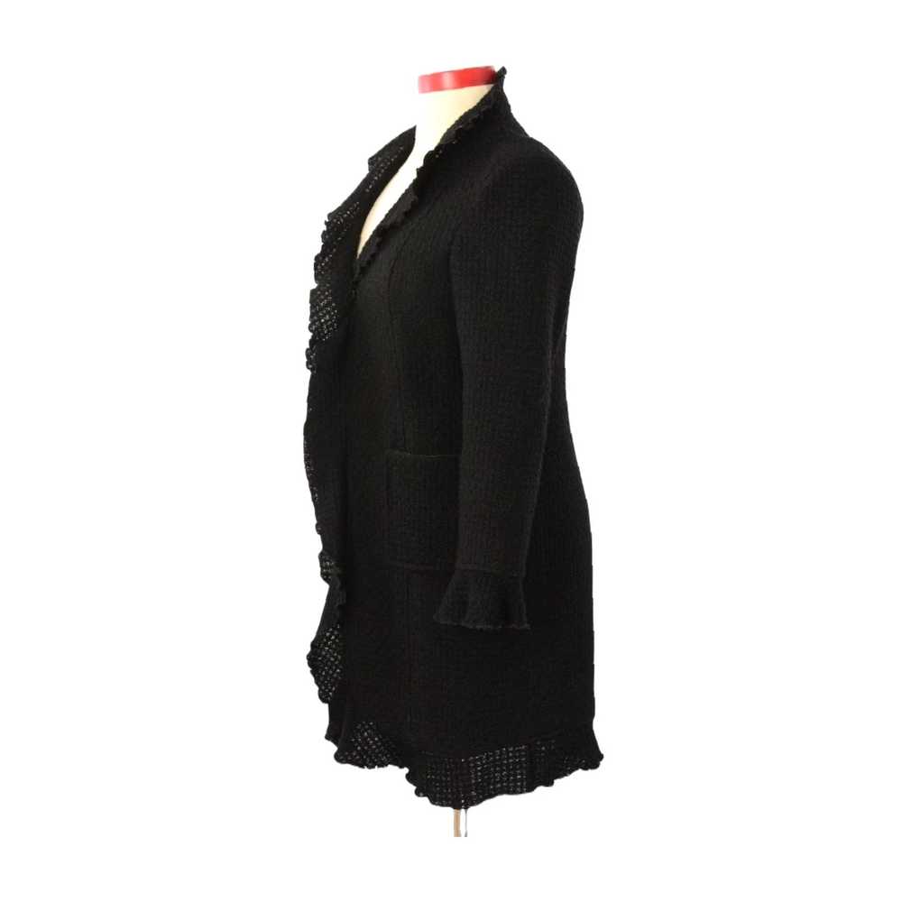 Vintage Black Ruffled Long Cardigan Jacket for Wo… - image 2