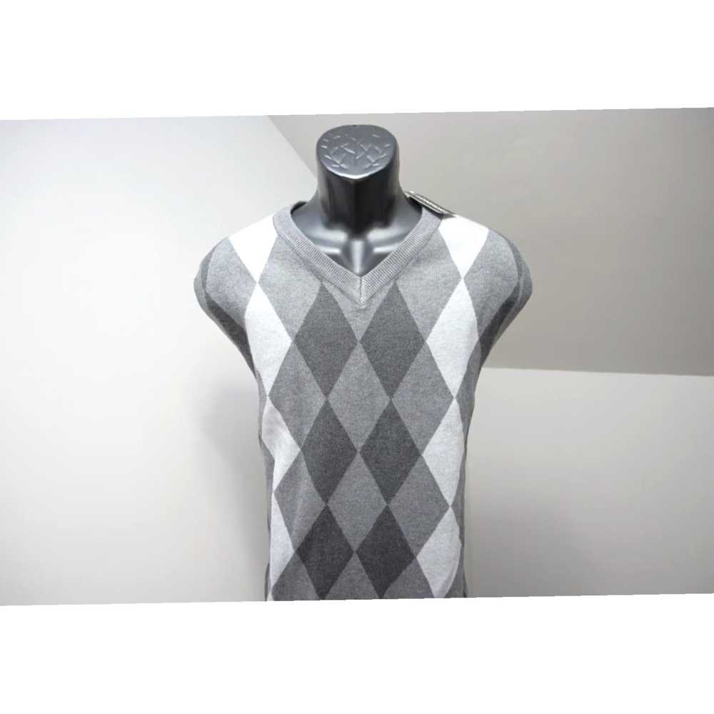 Vintage Authentic Gray Argyle Check Patterned Vis… - image 1