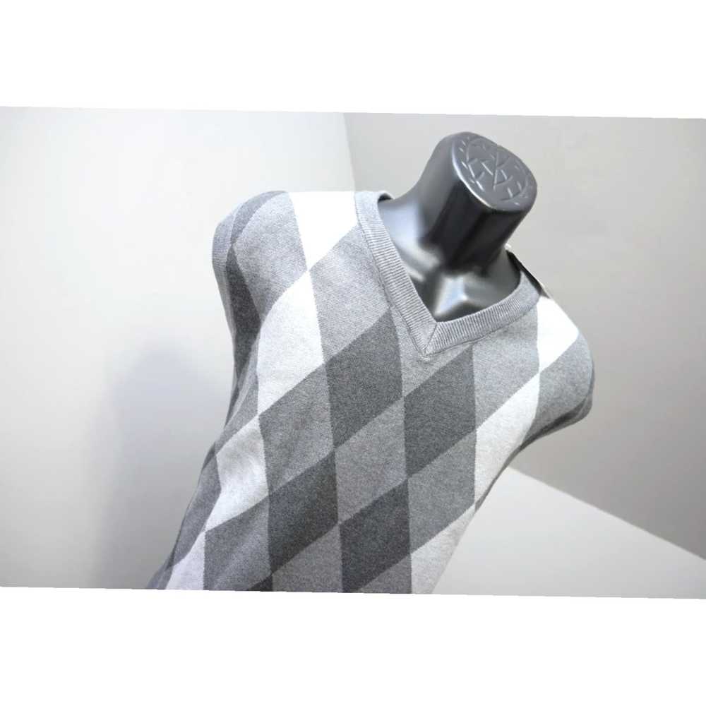 Vintage Authentic Gray Argyle Check Patterned Vis… - image 4