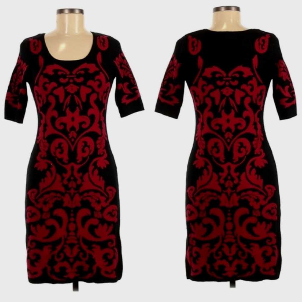 Vintage Goth Brocade Damask Dress - image 5