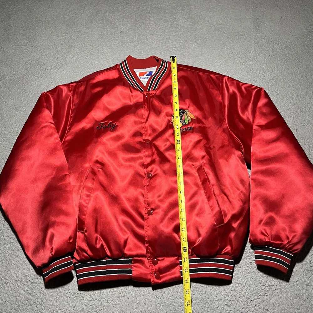 NHL Authentic Mens Large Satin Bomber Jacket Feat… - image 2