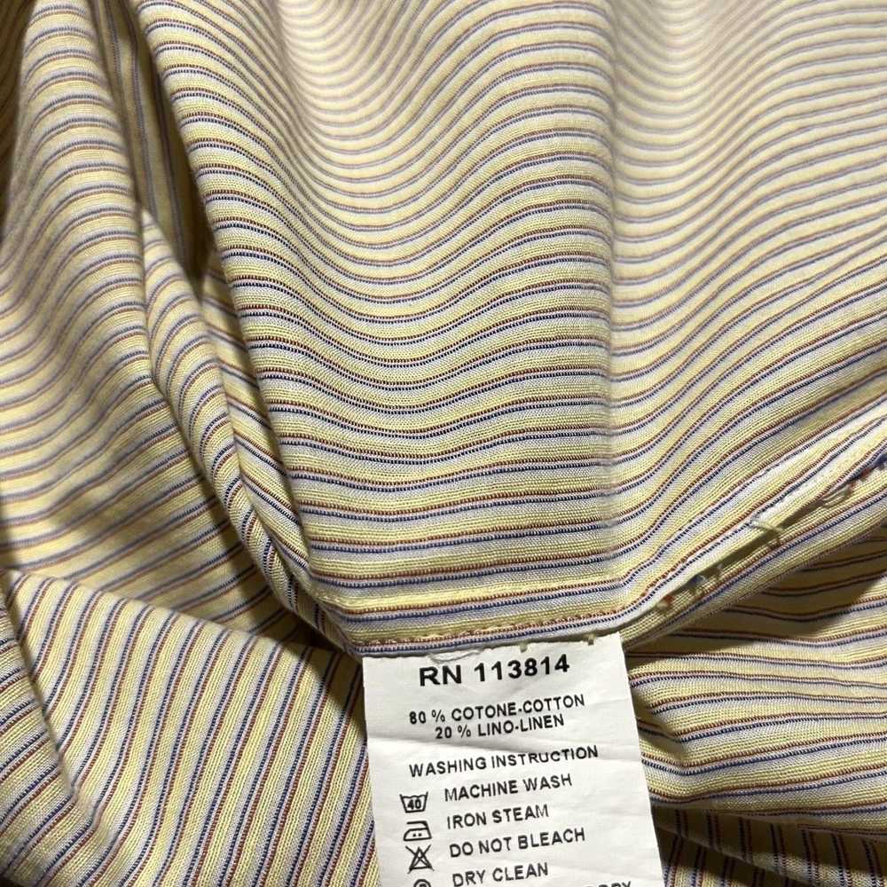 Billy Reid Mens Medium Stripe Cotton Linen Slim F… - image 7