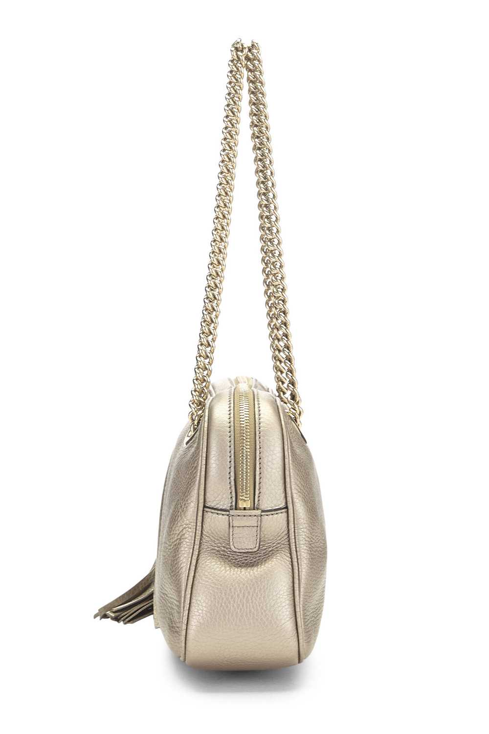 Gold Metallic Leather Soho Chain Shoulder Bag Sen… - image 3