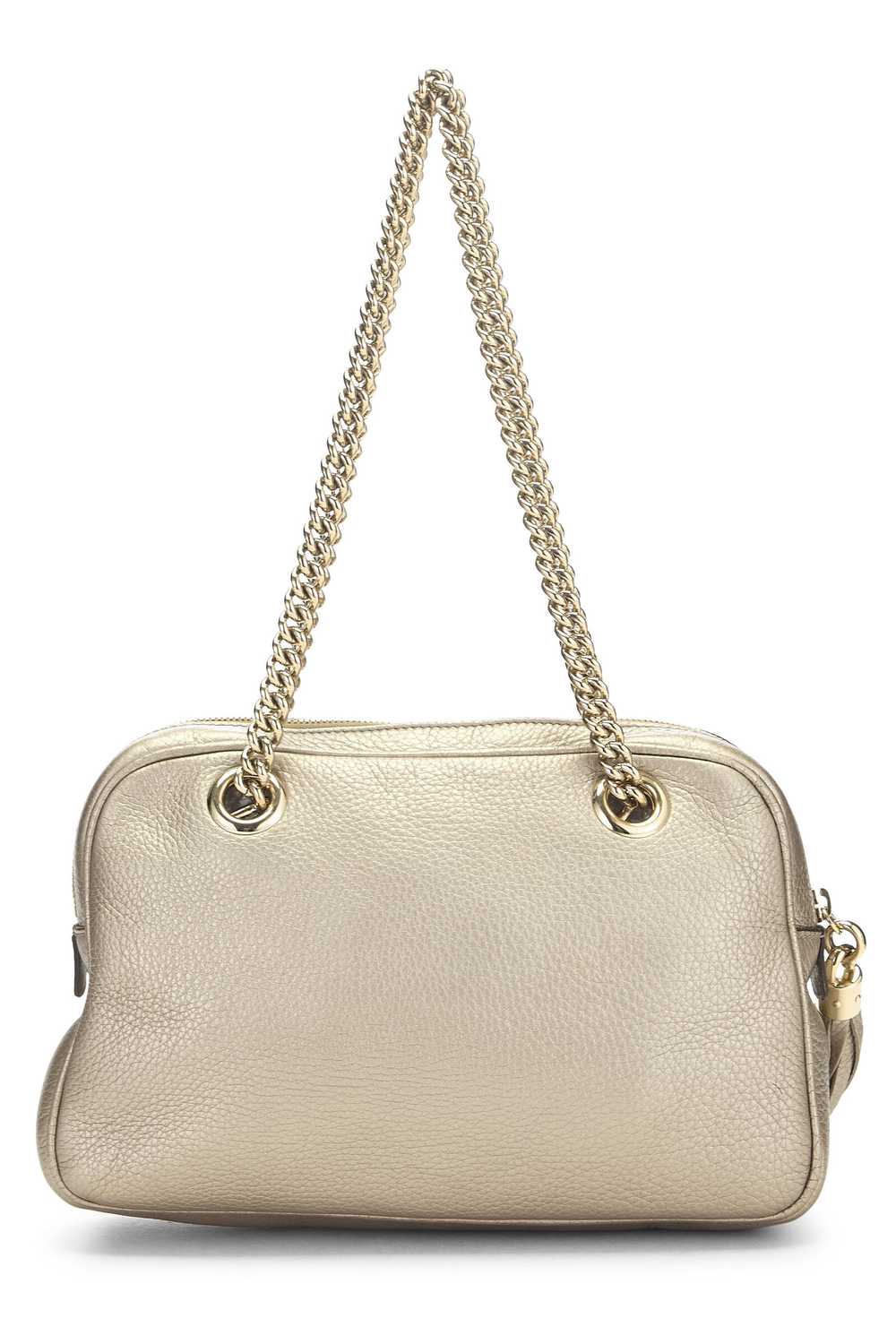 Gold Metallic Leather Soho Chain Shoulder Bag Sen… - image 4