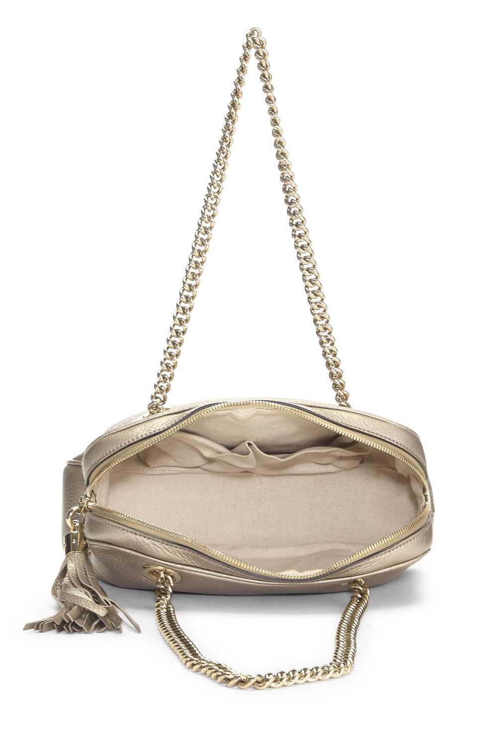 Gold Metallic Leather Soho Chain Shoulder Bag Sen… - image 6