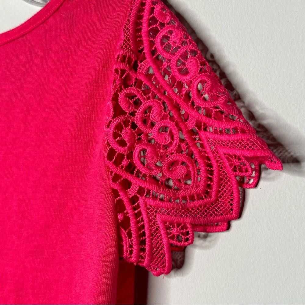 Designer The Limited Chic Pink Lace Sleeve Top - … - image 8