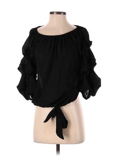 CeCe Women Black 3/4 Sleeve Blouse XS