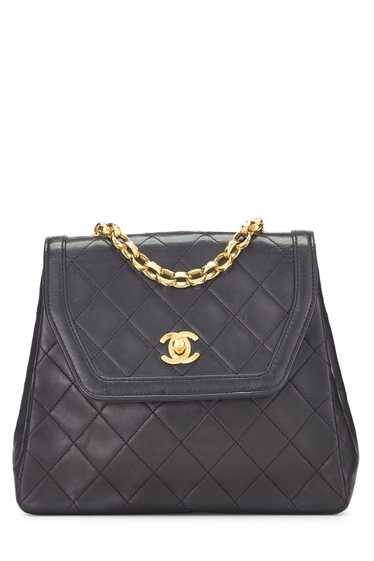 Black Lambskin Trapezoid Flap Bag Send in SMS Sen… - image 1