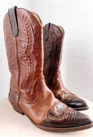 Spanish chocolate leather cowboy boots