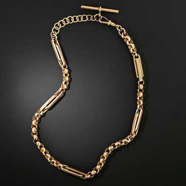 Victorian Faceted Link and Bar Rose Gold Chain - image 1