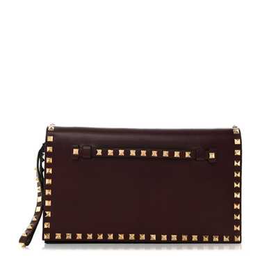 VALENTINO GARAVANI Nappa Rockstud Wristlet Clutch 