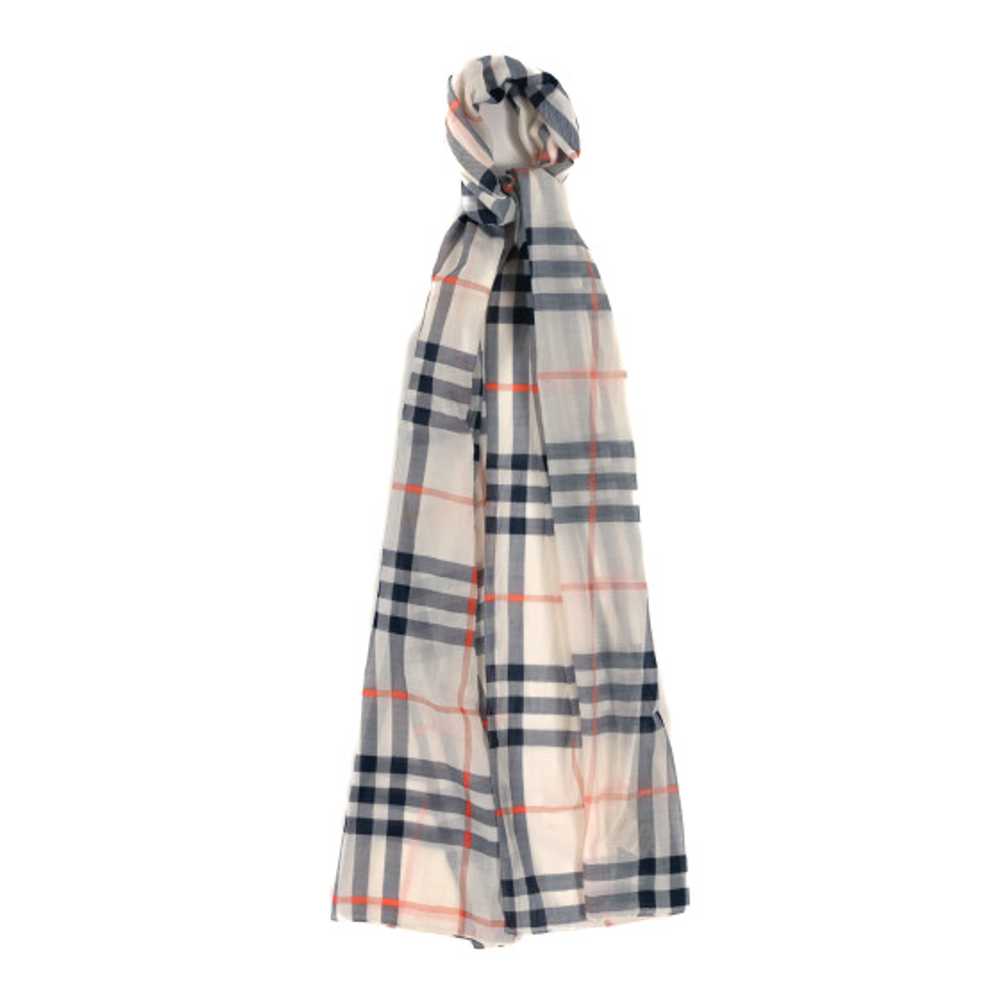 BURBERRY Wool Silk Gauze Giant Check Lightweight … - image 1