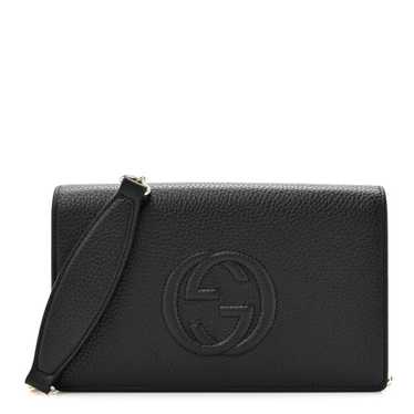 GUCCI Pebbled Calfskin Soho Wallet On Chain Black - image 1