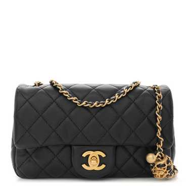 CHANEL Lambskin Quilted Mini Rectangular Pearl Cru