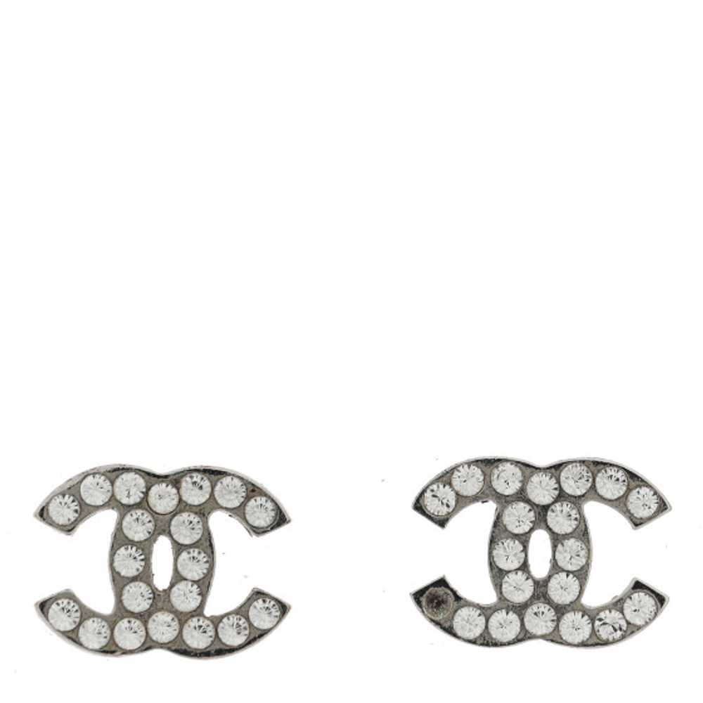 CHANEL Crystal CC Earrings Silver - image 1