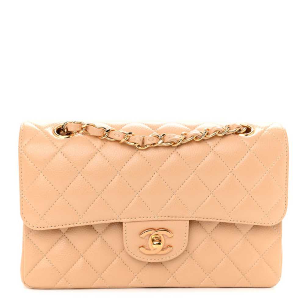 CHANEL Caviar Quilted Small Double Flap Beige - image 1