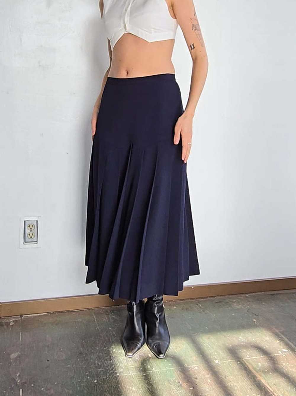 Chanel Pleated Skirt - Deep Blue - image 4