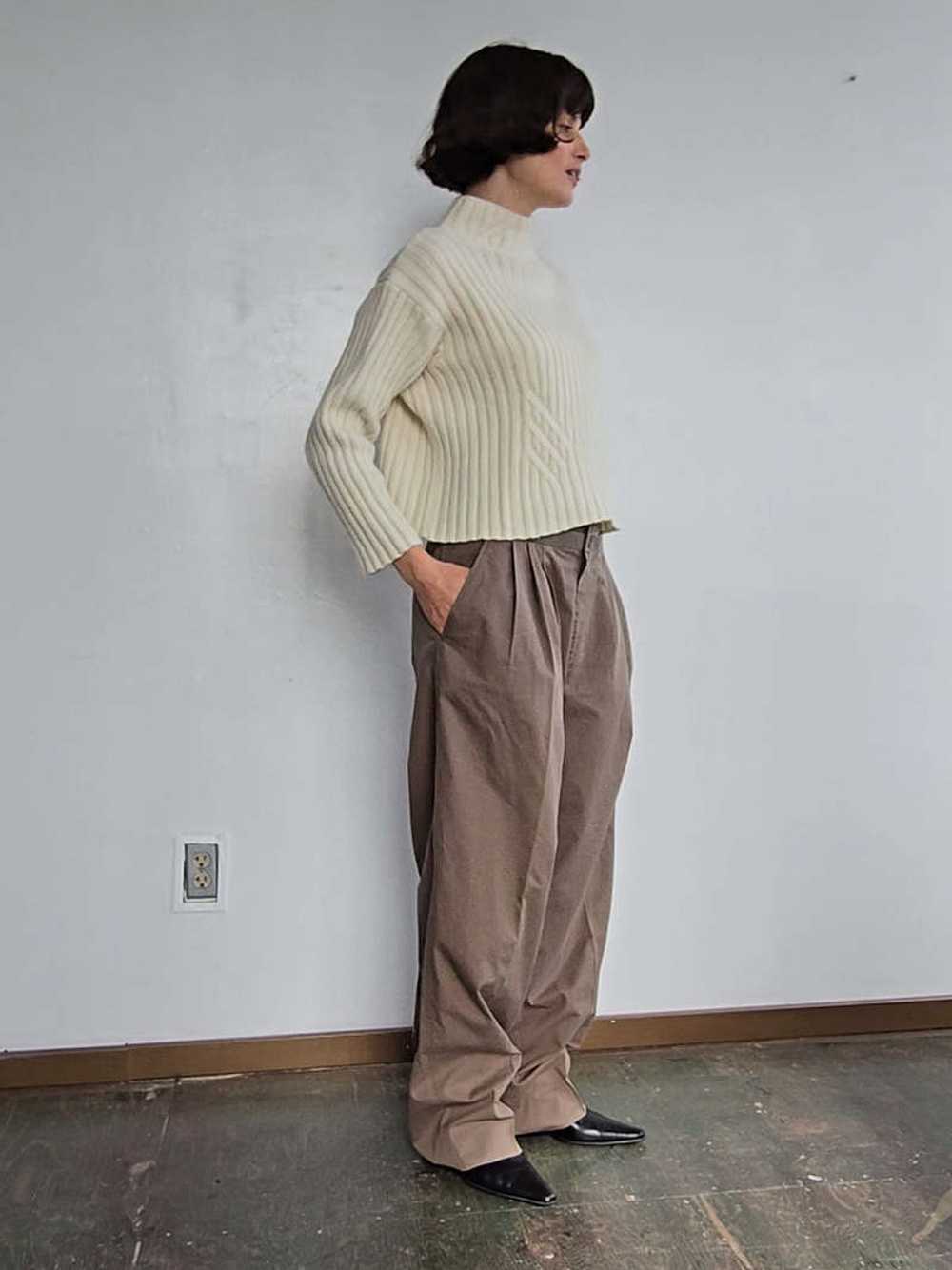 Chunky Ribbed Cropped Knit - White - image 1